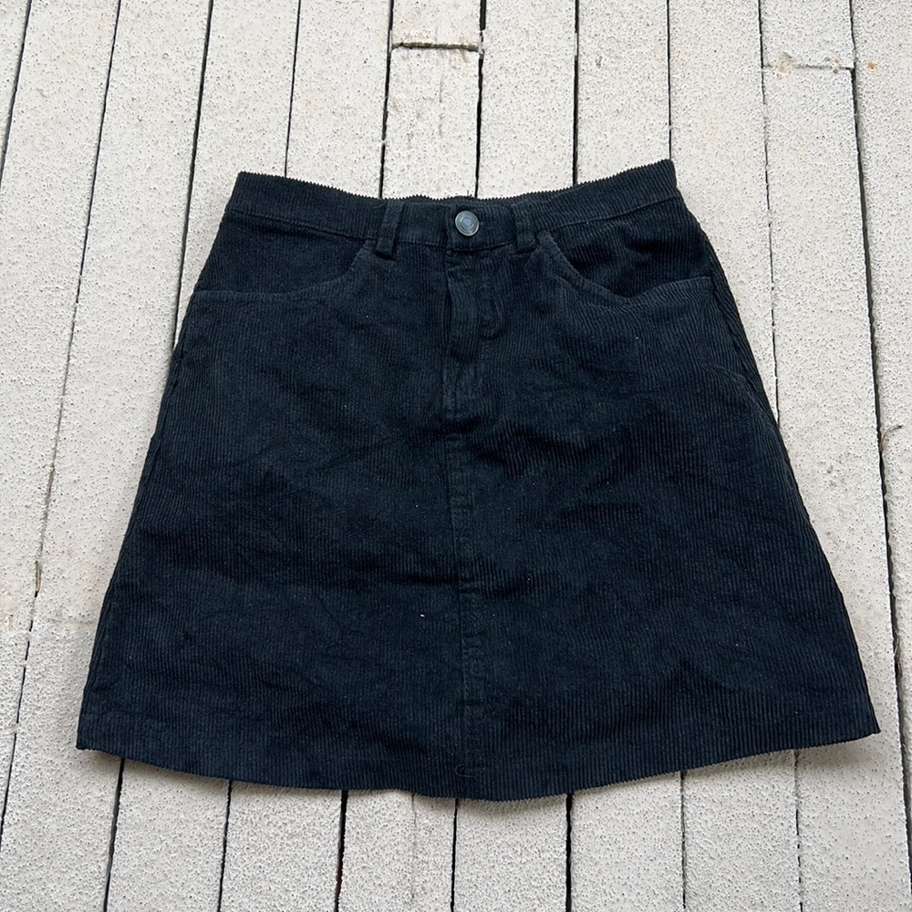 black corduroy brandy melville skirt